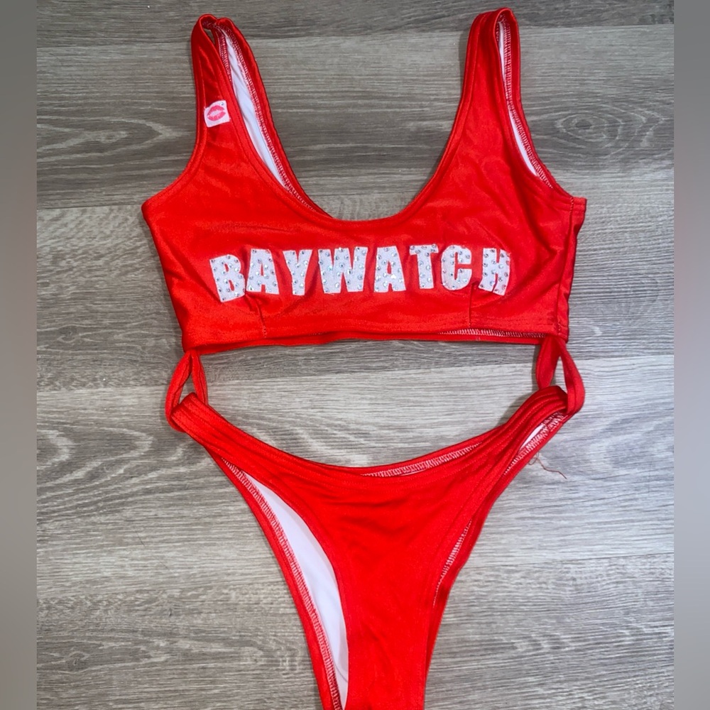 Bright Red/Orange BAEWATCH One Piece